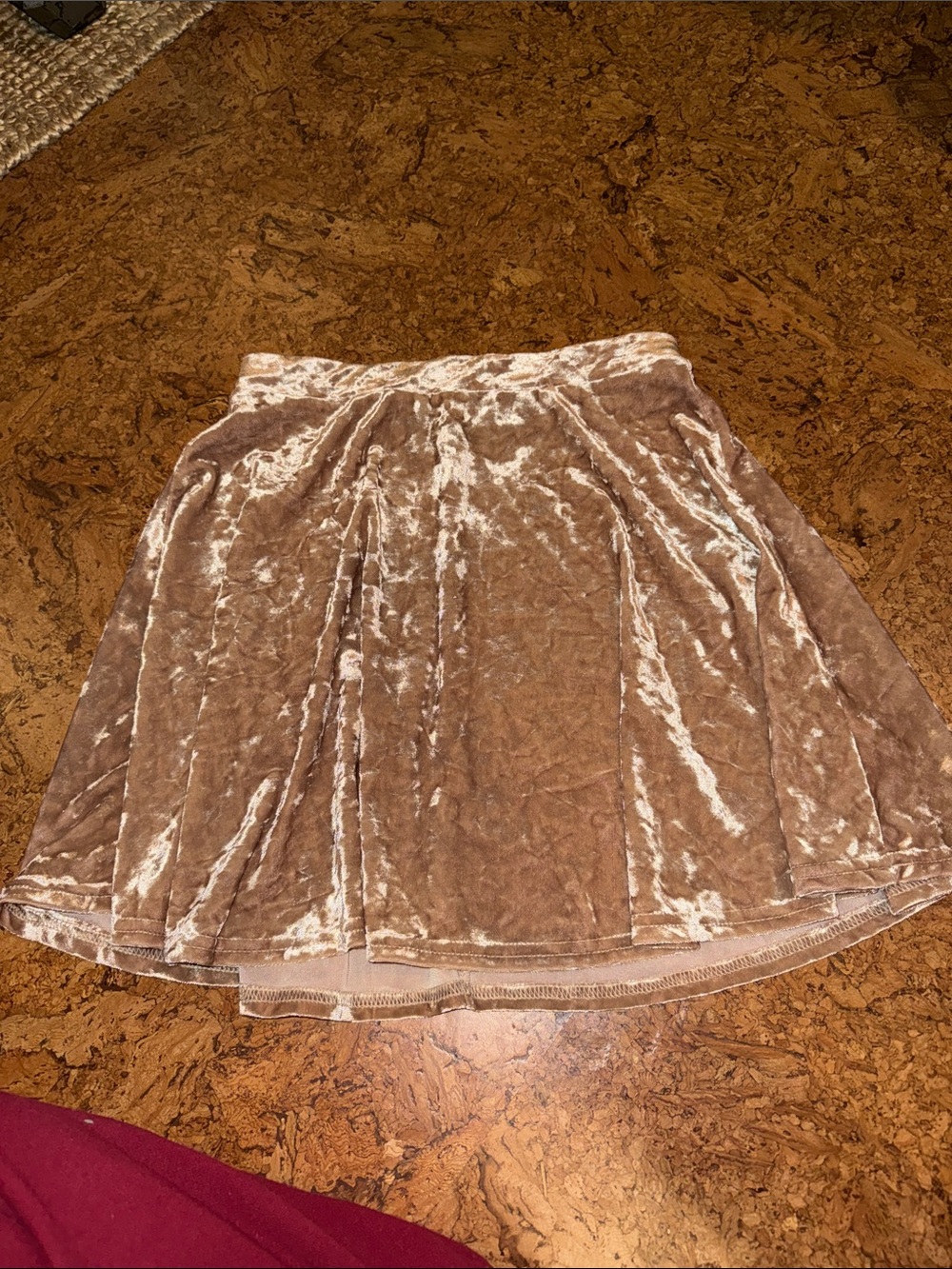 Velvet A-Line Skirt - Taupe top shop size 4